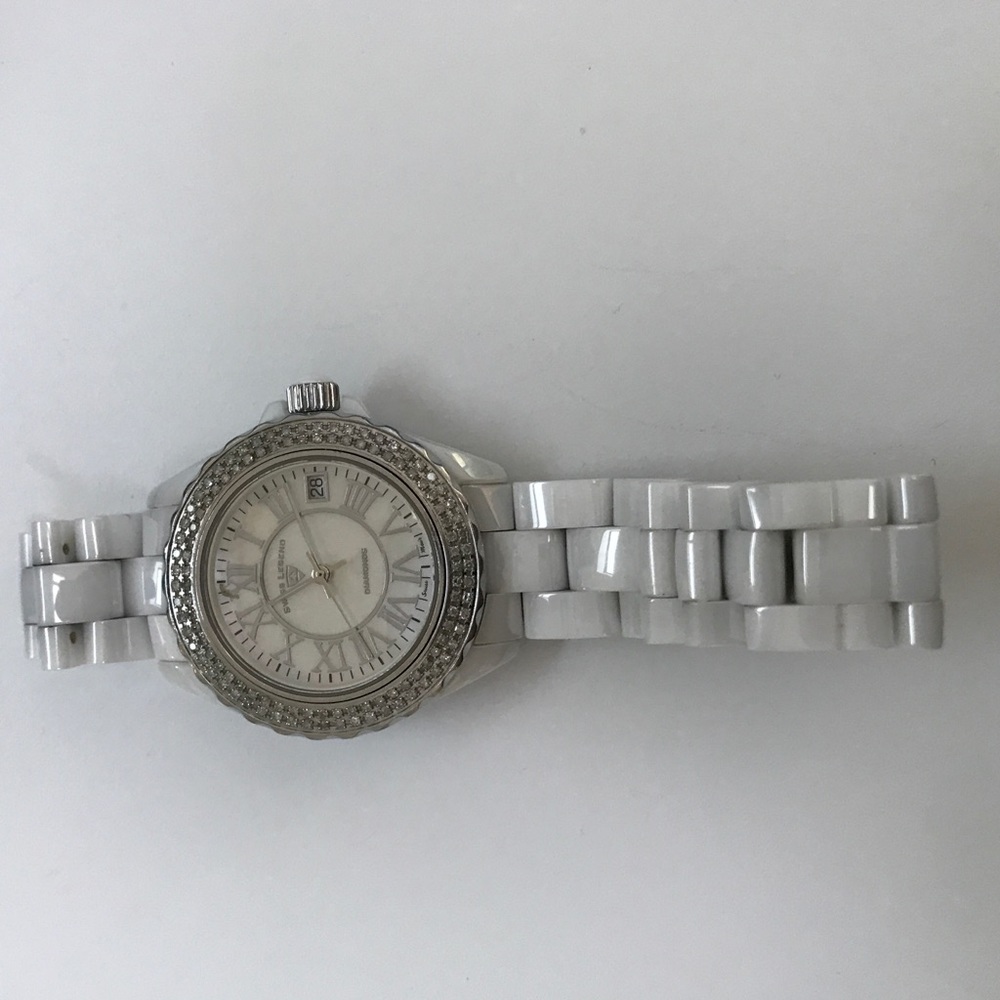 COPY - Swiss Legend Ceramic and Diamond watch MOP face